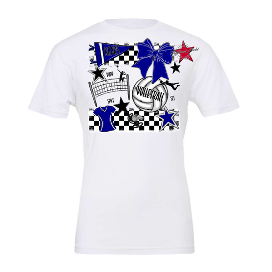 Bears Volleyball Checkers Design-Blue