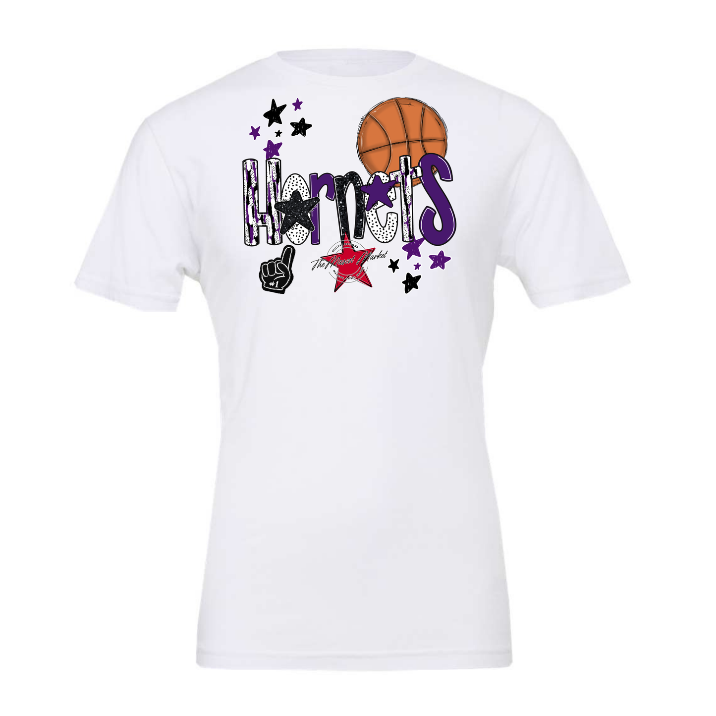 Hornets Basketball Scrape-Purple
