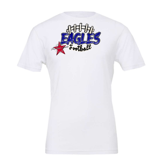 Eagles Scratchy Varsity Football Design-blue