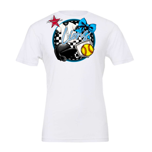 Lions Circle Softball Design-Carolina Blue