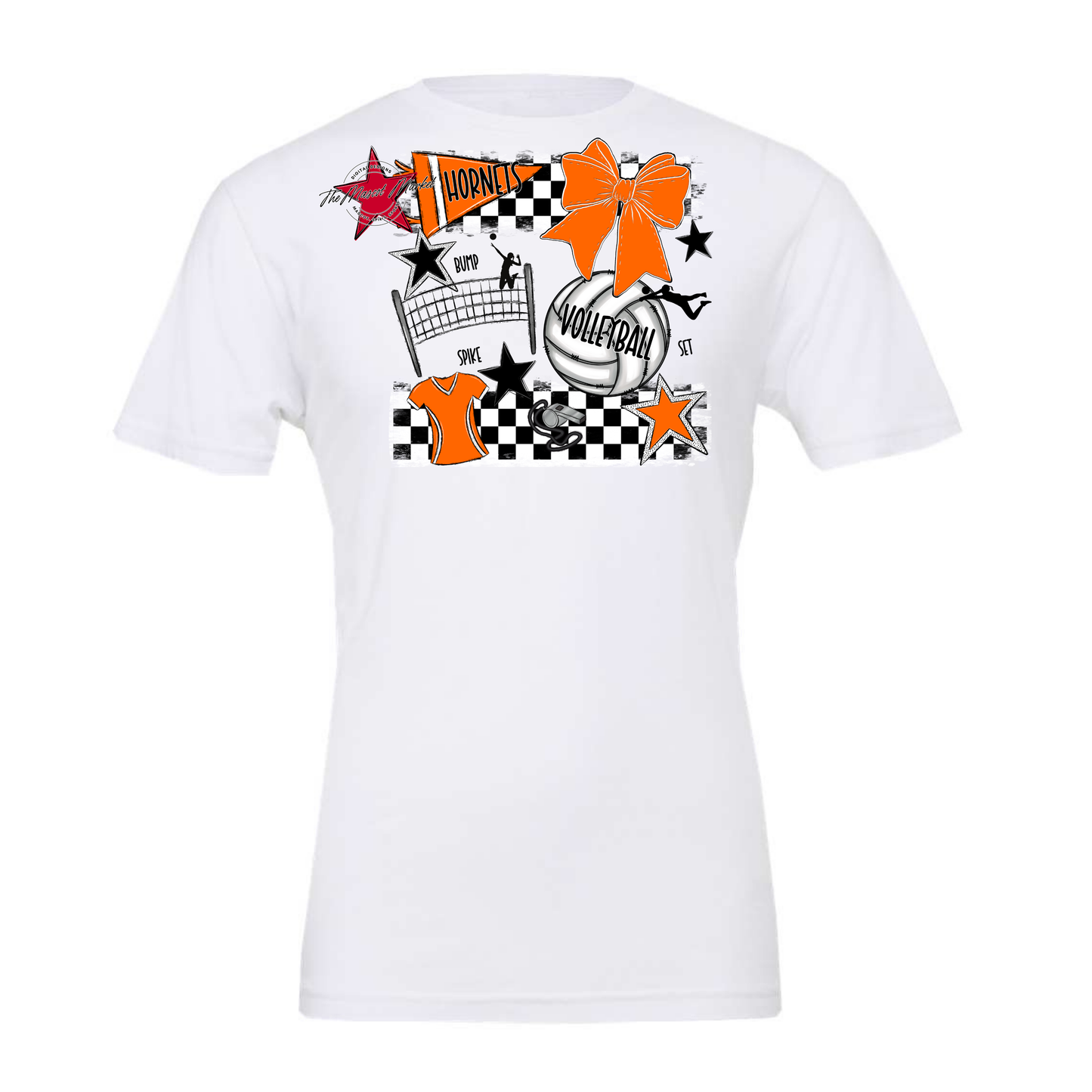 Hornets Checkers Volleyball Spirit Design-Orange