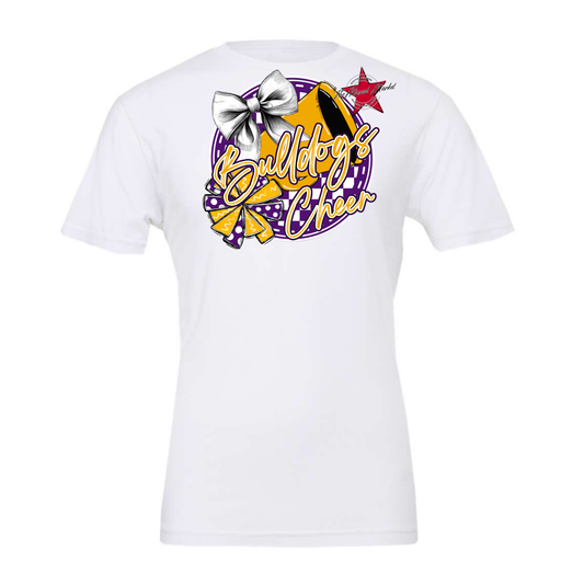 Bulldogs Circle Cheer Design-Purple-Yellow
