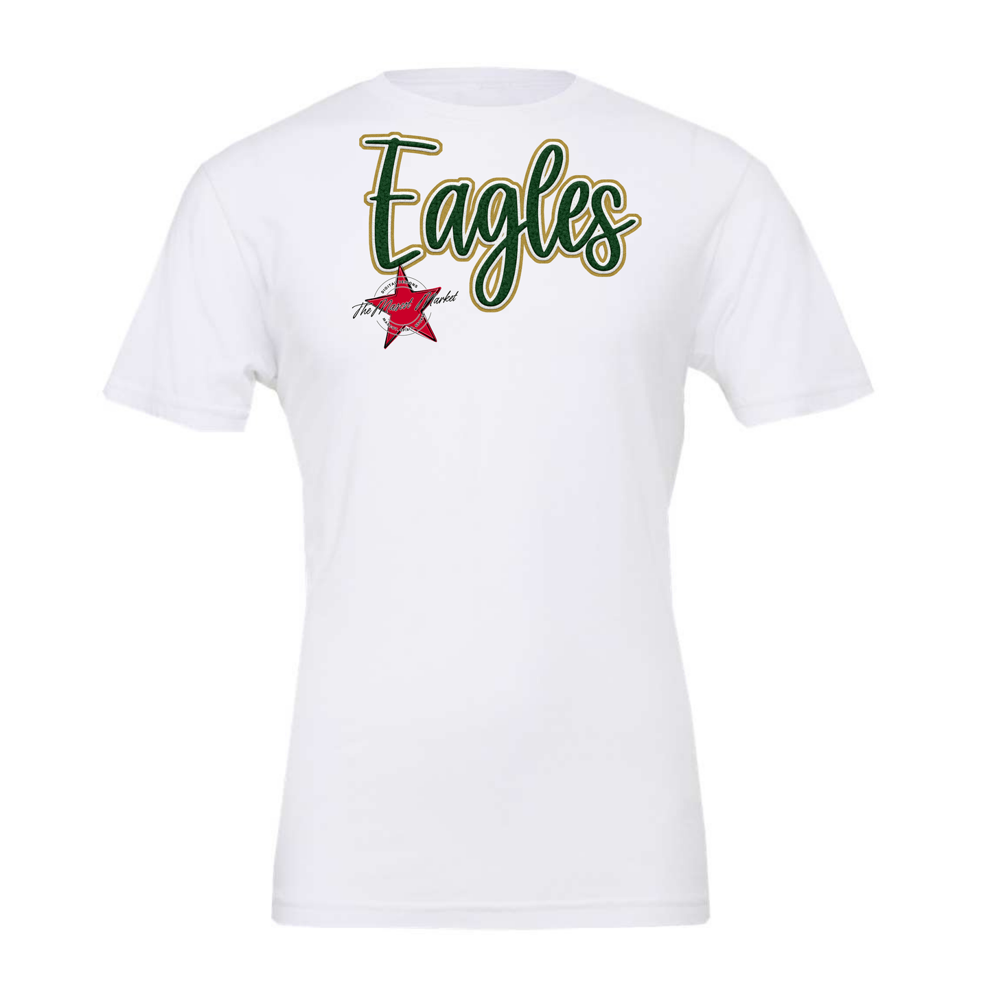 Eagles Faux Chenille Patch-Green-Gold