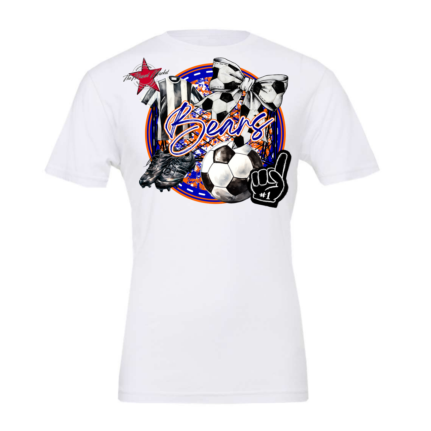 Bears Circle Soccer Design-Blue-Orange