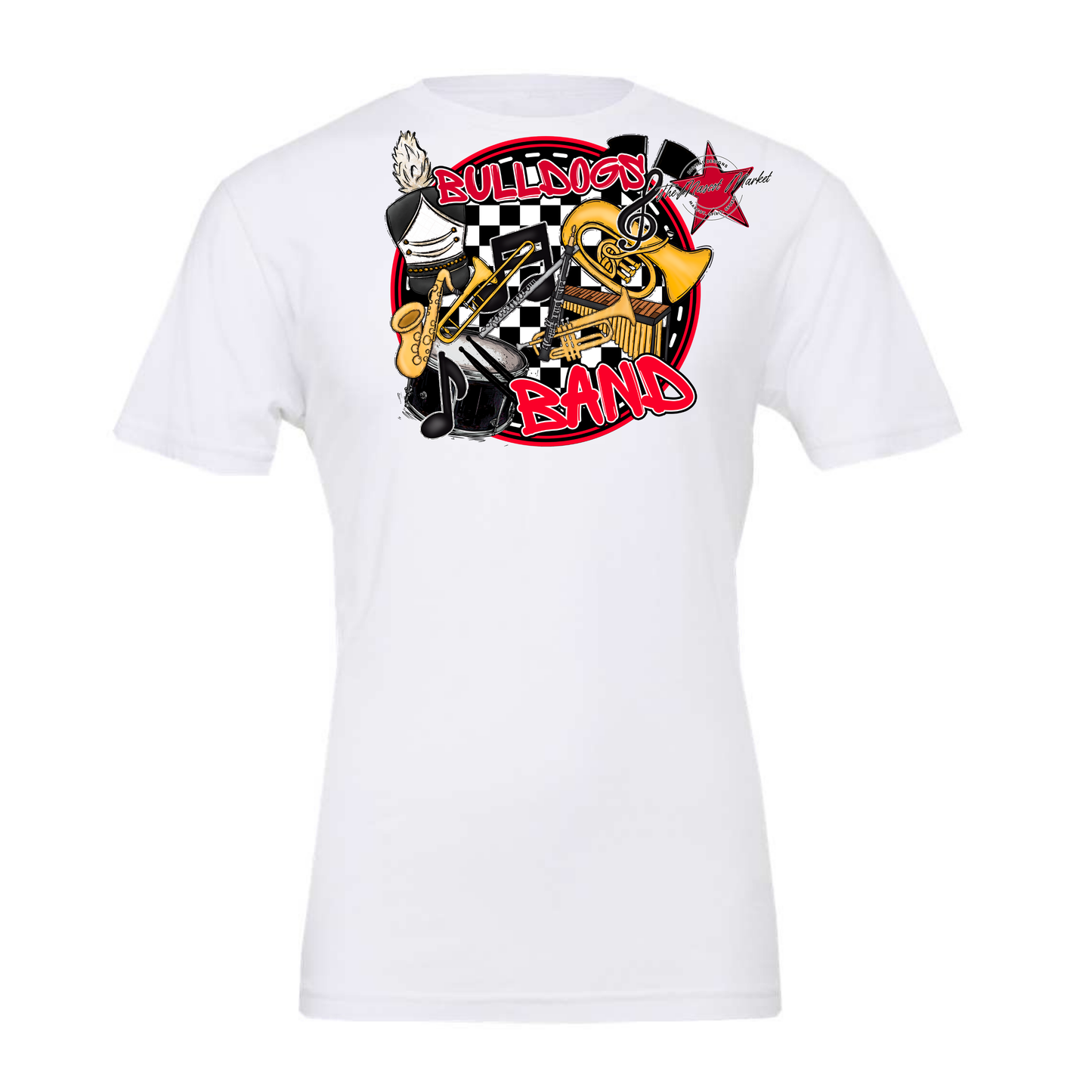 Bulldogs Circle Band Design-Red