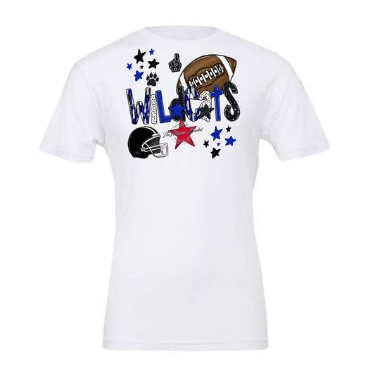 Wildcats Football Scrape-Blue