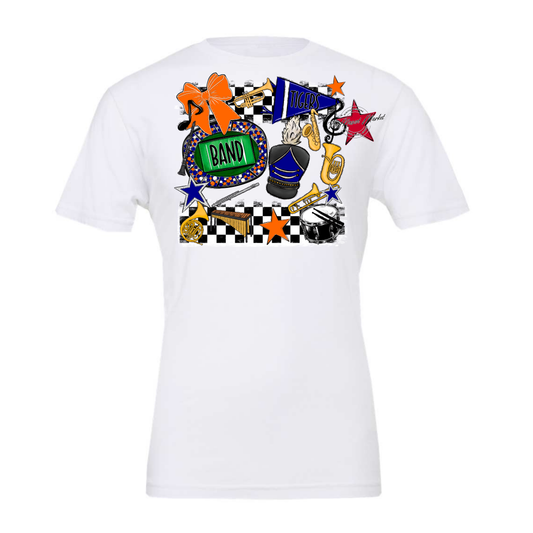 Tigers Checkers Band Spirit Design-Blue-Orange