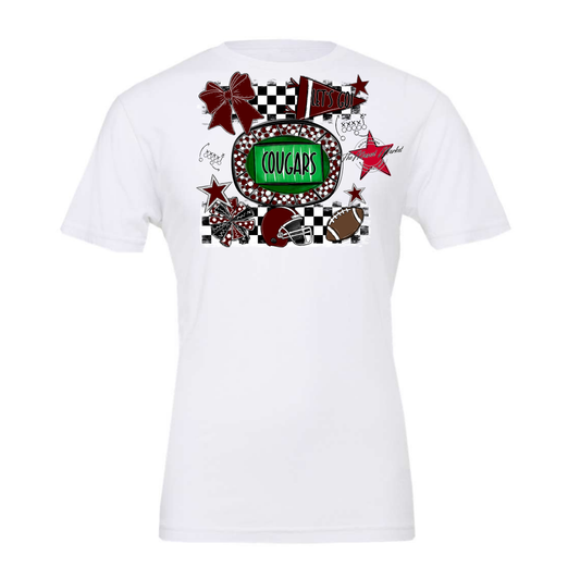 Cougars Checkers Spirit Design-Maroon