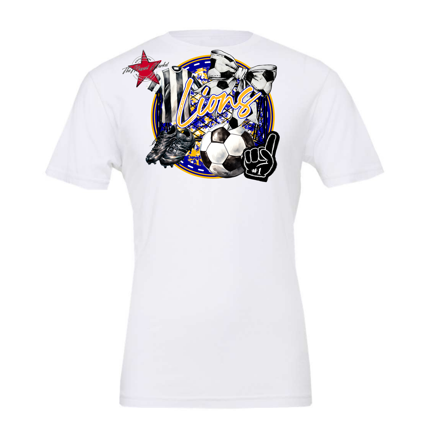 Lions Circle Soccer Design-Blue-Yellow