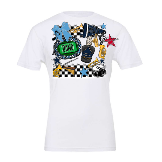 Eagles Band Checkers Design-Navy-Carolina Blue