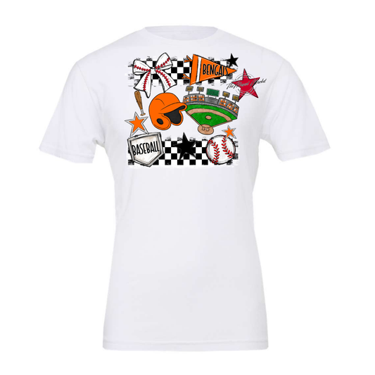 Bengals Baseball Checkers Design-Orange