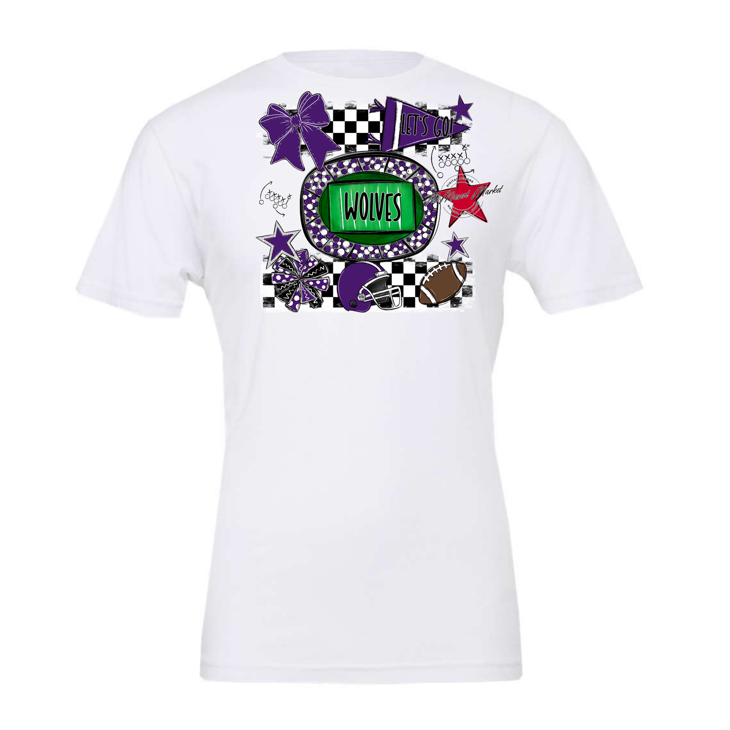 Wolves Checkers Spirit Design-Purple