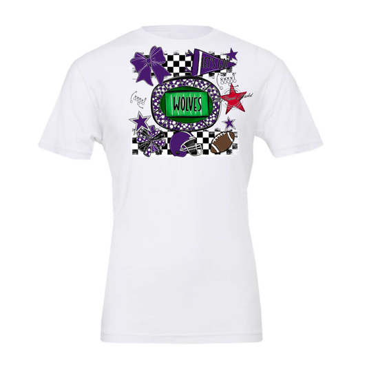 Wolves Checkers Spirit Design-Purple