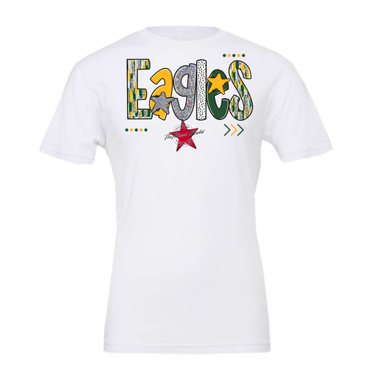 Eagles Brushstroke Alpha Design-Green-Yellow