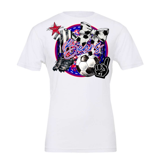 Bears Circle Soccer Design-Blue-Red