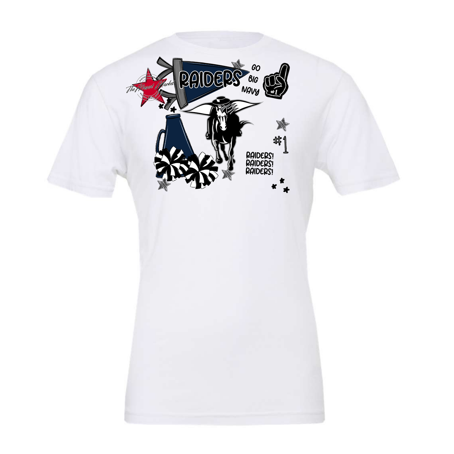 Raiders Mixed Mascot Spirit Design-Navy