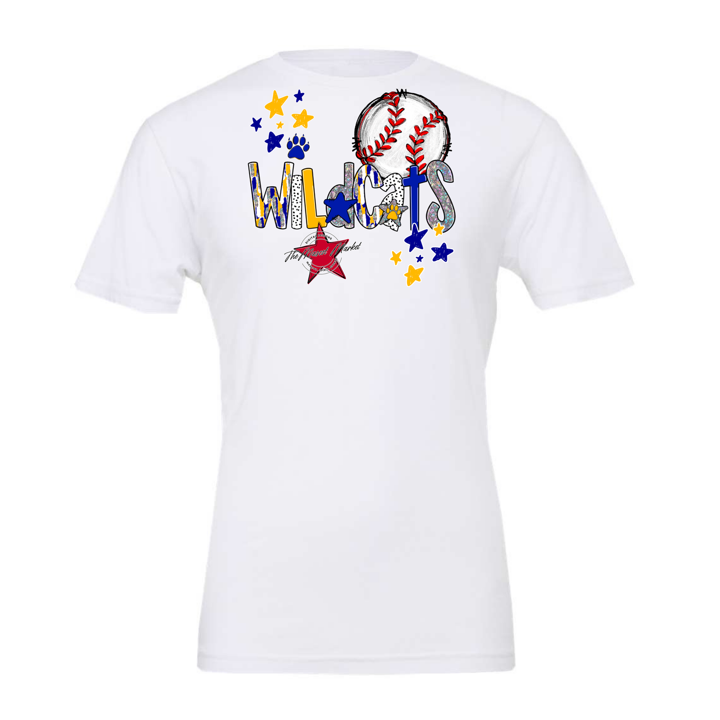 Wildcats Baseball Scrape-Blue-Yellow