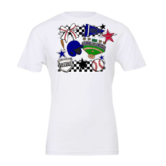 Hornets Checkers Baseball Spirit Design-Blue