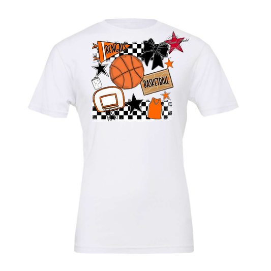 Bengals Basketball Checkers Design-Orange