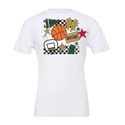 Bears Basketball Checkers Design-Green-Gold