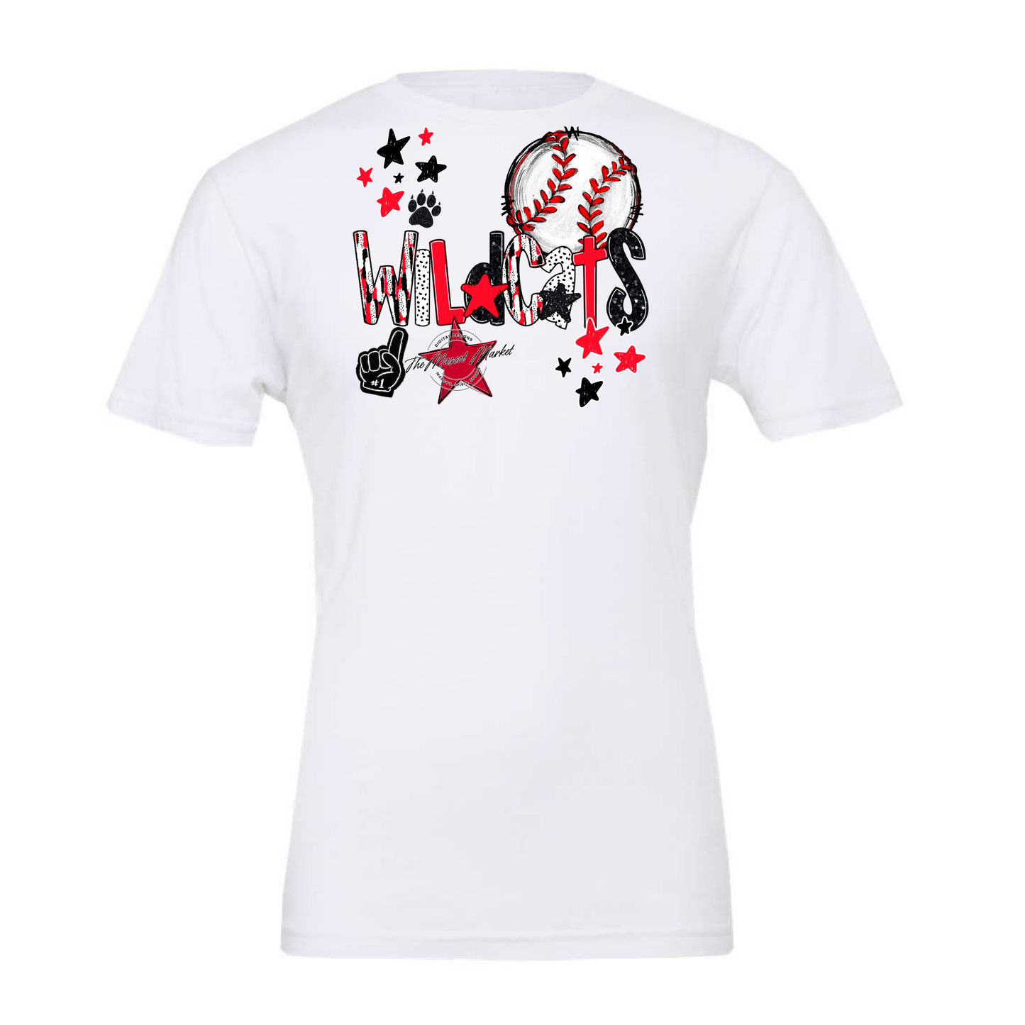 Wildcats Baseball Scrape-Bright Red