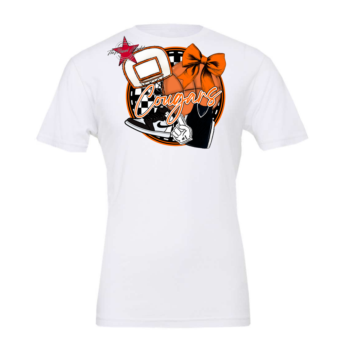 Cougars Circle Basketball Design-Orange