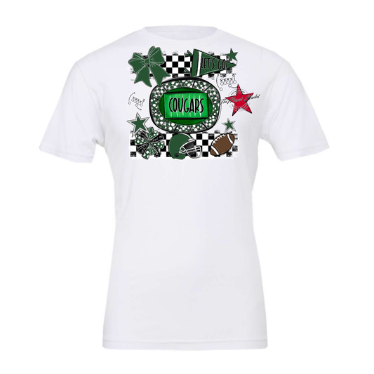 Cougars Checkers Spirit Design-Green