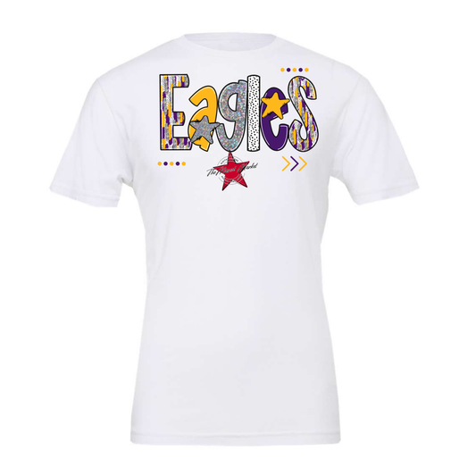 Eagles Brushstroke Alpha Design-Purple-Yellow