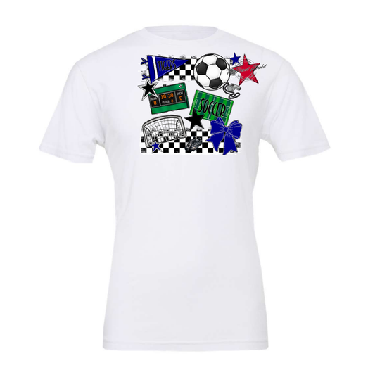 Tigers Checkers Soccer Spirit Design-Blue