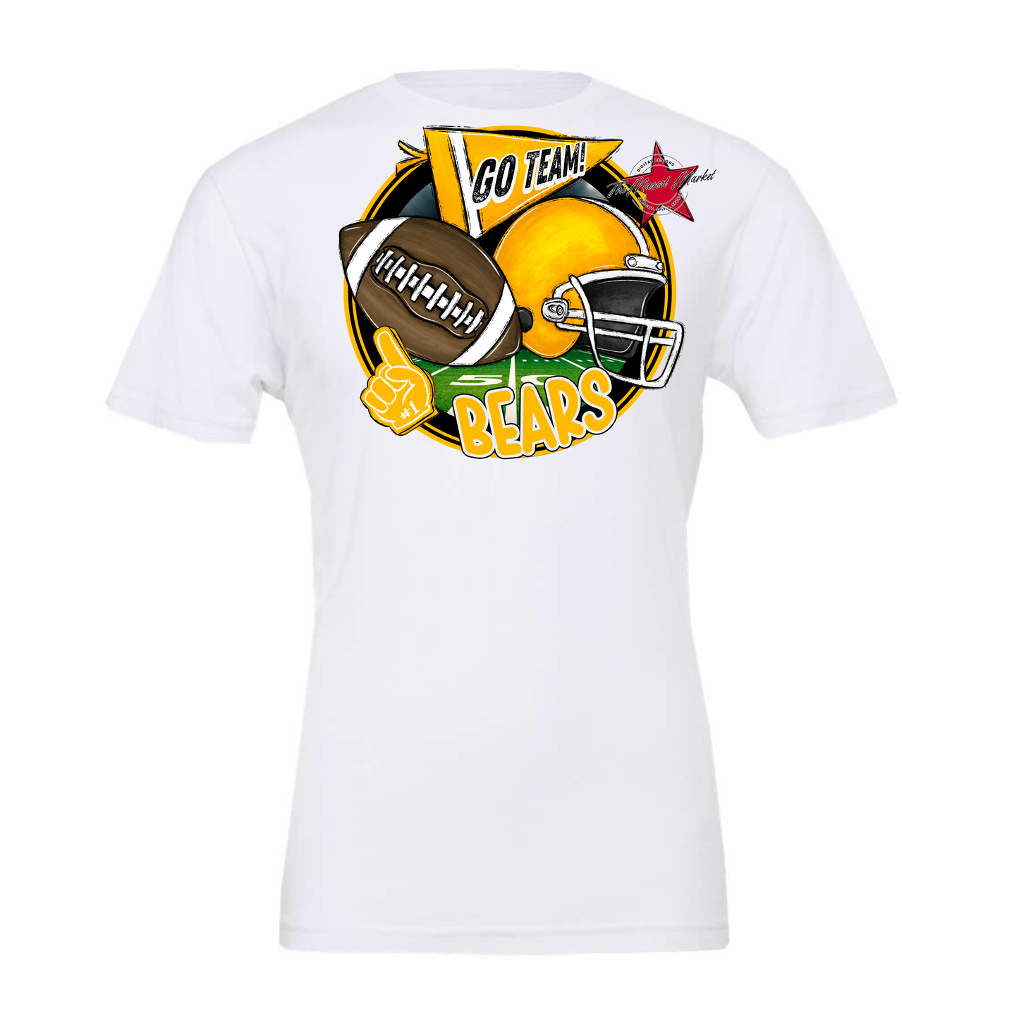 Bears Circle Football Design-Yellow