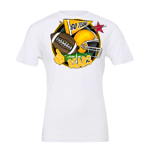 Bears Circle Football Design-Yellow