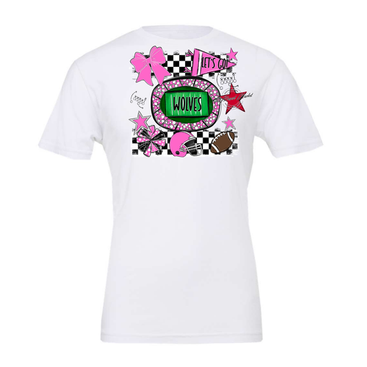 Wolves Checkers Spirit Design-Baby Pink