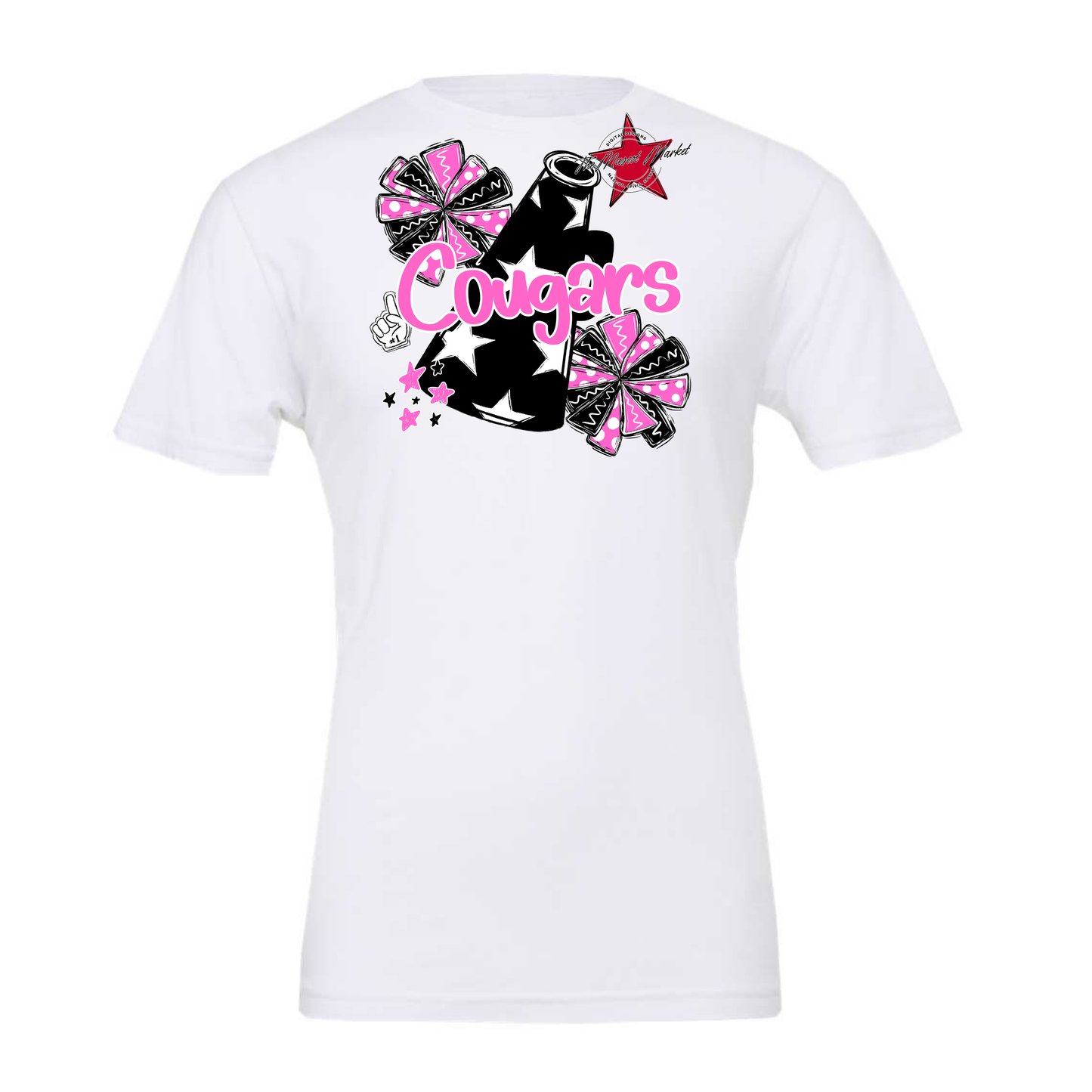Cougars Alpha Megaphone Design-Baby Pink