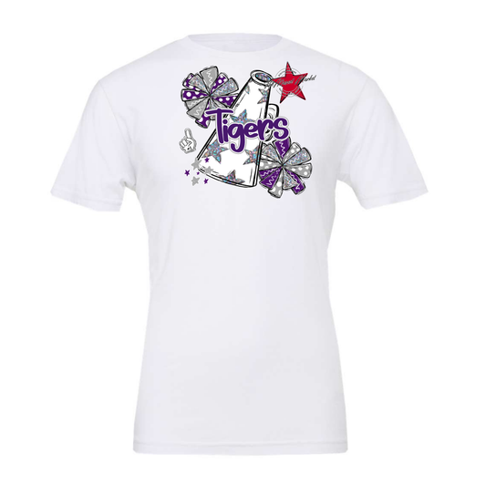 Tigers Alpha Megaphone Design-Purple-Grey