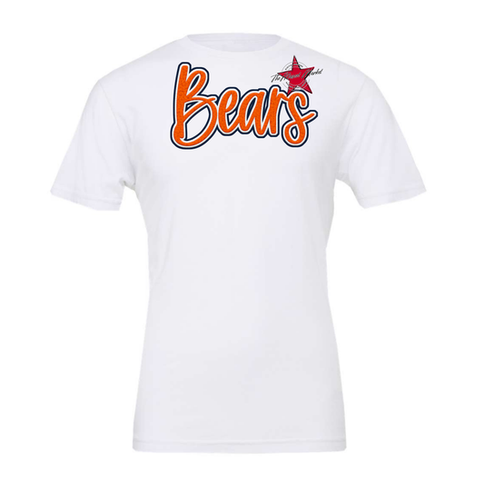 Bears Faux Chenille Patch Design-Navy-Orange