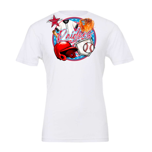 Raiders Circle Baseball Design-Carolina Blue-Red