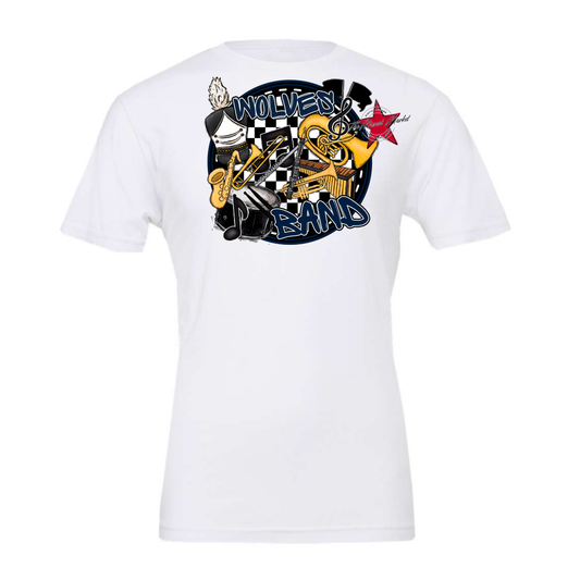 Wolves Circle Band Design-Navy