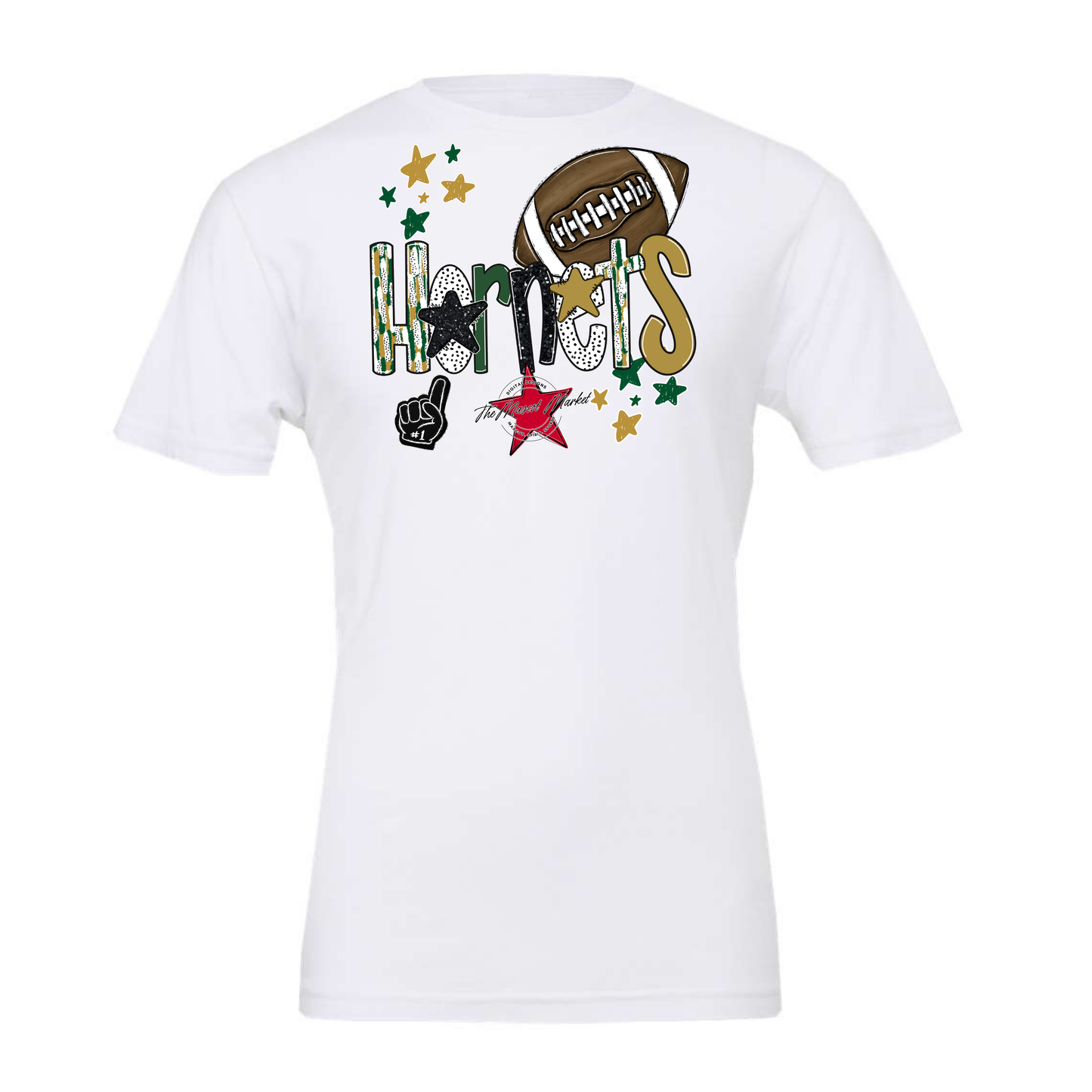 Hornets Football Scrape-Green-Gold