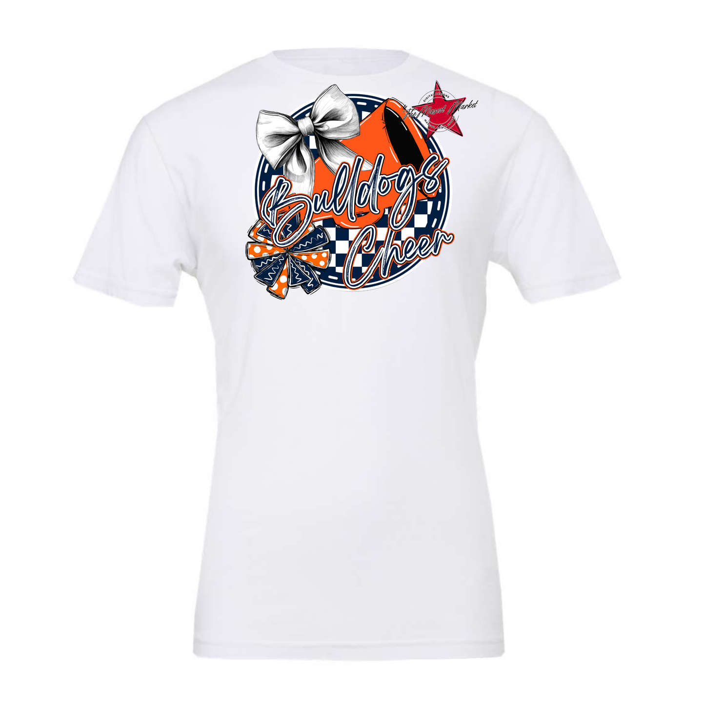 Bulldogs Circle Cheer Design-Navy-Orange