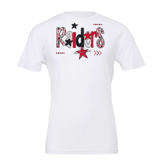 Raiders Brushstroke Alpha w Arrows-Red