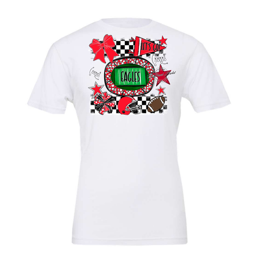 Eagles Checkers Spirit Design-Bright Red