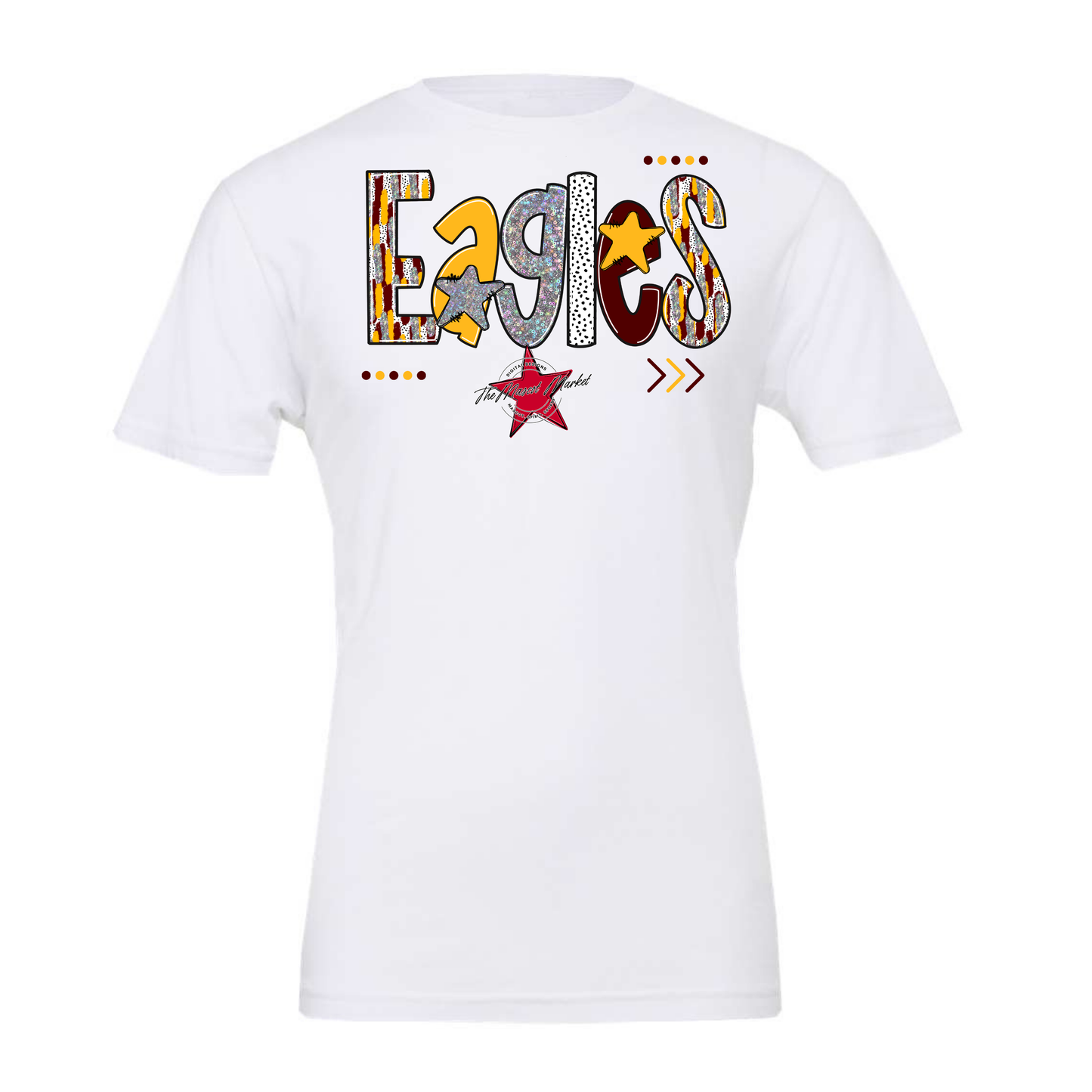 Eagles Brushstroke Alpha Design-Maroon-Yellow