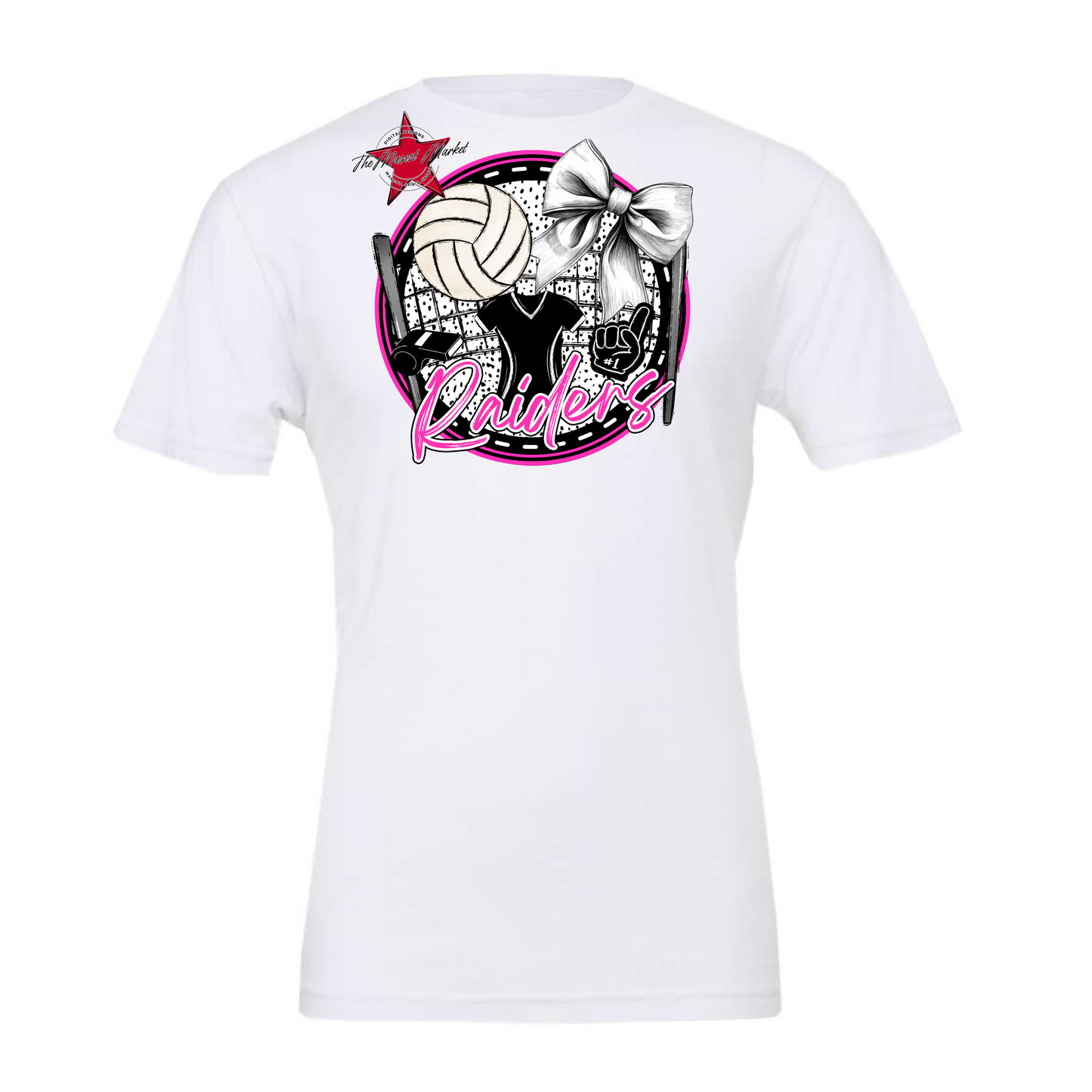 Raiders Circle Volleyball Design-Pink