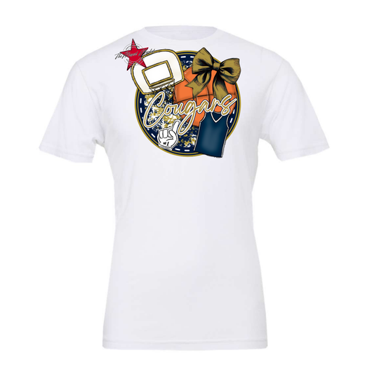 Cougars Circle Basketball Design-Navy-Gold