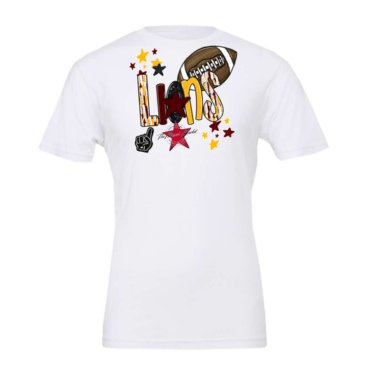 Lions Football Scrape-Maroon-Yellow