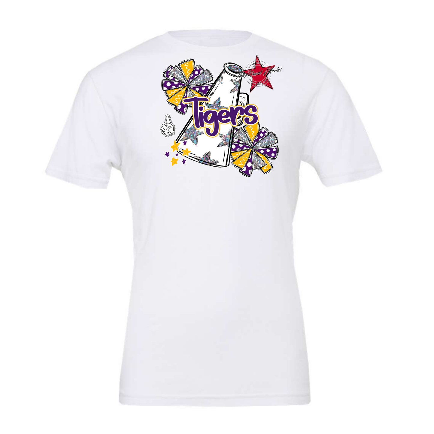 Tigers Alpha Megaphone Design-Purple-Yellow