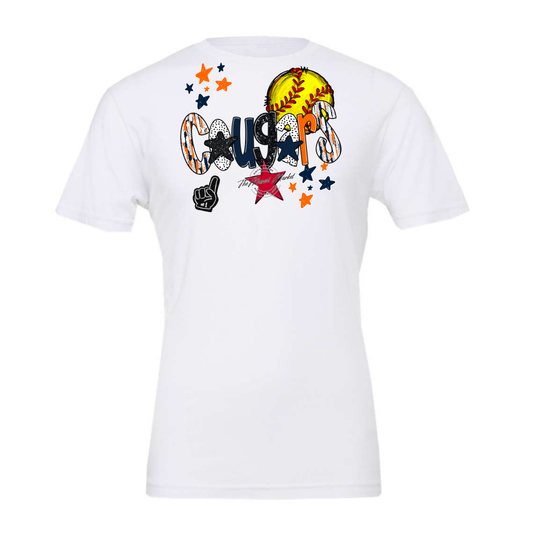 Cougars Softball Scrape-Navy-Orange