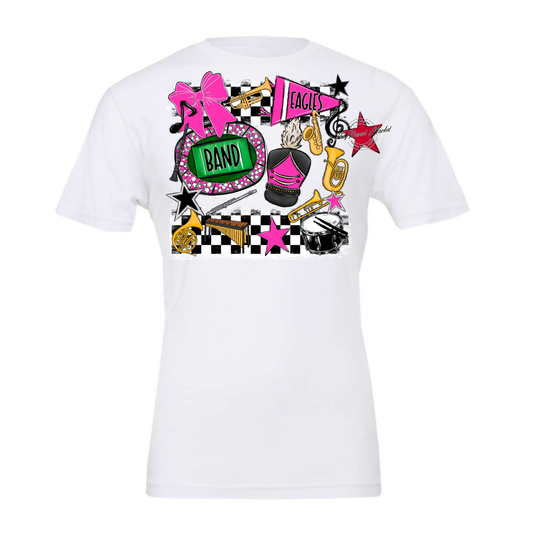Eagles Band Checkers Design-Pink