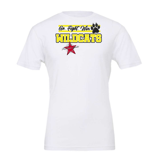 Wildcats Go Fight Win Mascot Lines-Bright Yellow