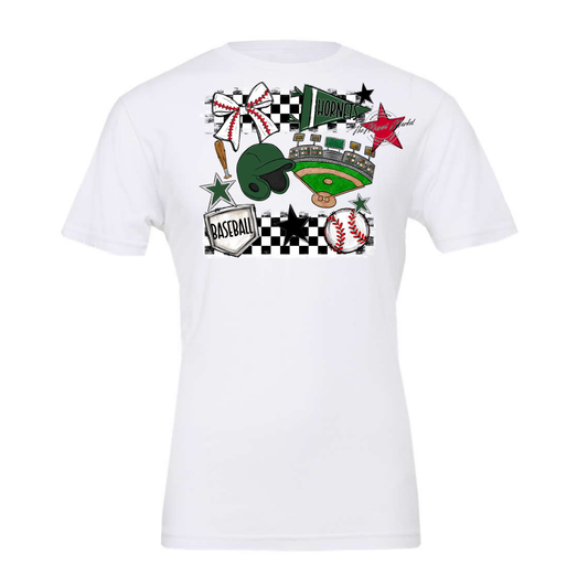 Hornets Checkers Baseball Spirit Design-Green